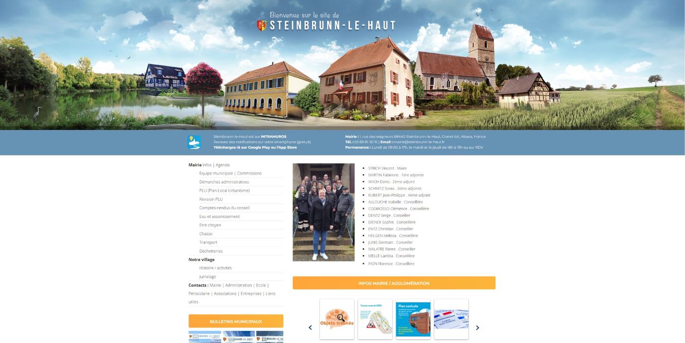 Page d'accueil du site de la commune de Steinbrunn-le-Haut
